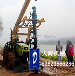 多功能电线杆孔拖拉机液压钻孔机大马力冻土钻眼机生产 谷瀑环保